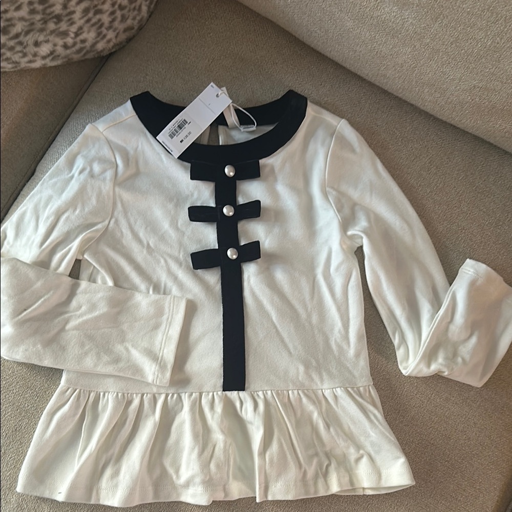 Stylish White and Black Kids Top NWT Janie and Jack
